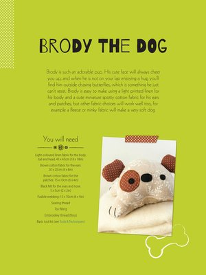 cover image of Brody the Dog Soft Toy Pattern